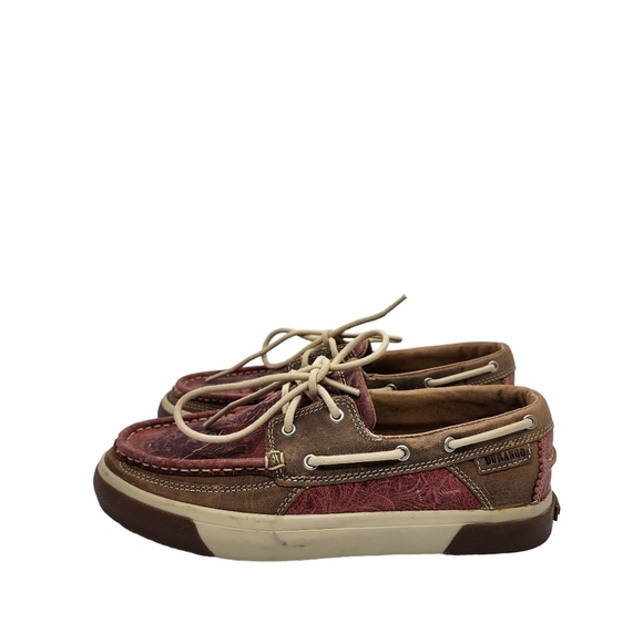 Durango Women's Western Embossed Boat Shoes - 7 - Picture 1 of 8